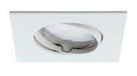 Paulmann Premium Einbauleuchten Set Coin klar eckig schwenkbar LED 3x6,8W 2700K 230V 51mm Weiß matt/Alu Zink