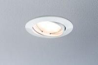 Paulmann Premium Einbauleuchten Set Coin satiniert rund schwenkbar LED 3x6,8W 2700K 230V 51mm Weiß matt/Alu Zink