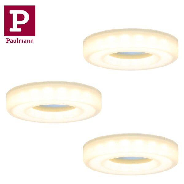 Paulmann Premium Einbauleuchten Set Bagel rund LED 3x5,5W 18VA 230V/350mA 110mm Satin/Alu Acryl/Alu