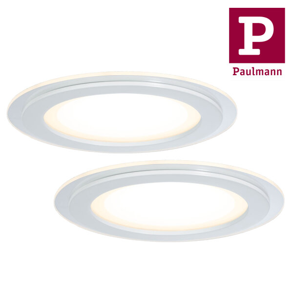2er Set  Paulmann Premium Einbauleuchten Set DecoDot rund LED 2x7,5W 18VA 160mm Klar/Weiß Glas/Metall