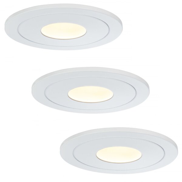 Paulmann Premium Einbauleuchten Set Daz starr LED 3x5,5W 30VA 230V/700mA 110mm Weiß m./Metall