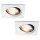 Paulmann Premium Einbauleuchten Set Daz schwenkbar eckig LED 2x7W 18VA 230V/700mA 110x110mm Weiß m./Al