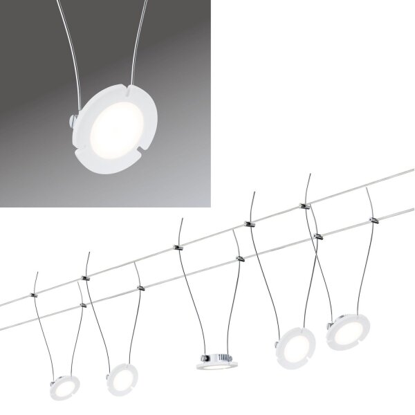 Paulmann Wire Systems DC Set DaisyLED 5x4W Chrom matt 230V/12V DC 30VA Metall