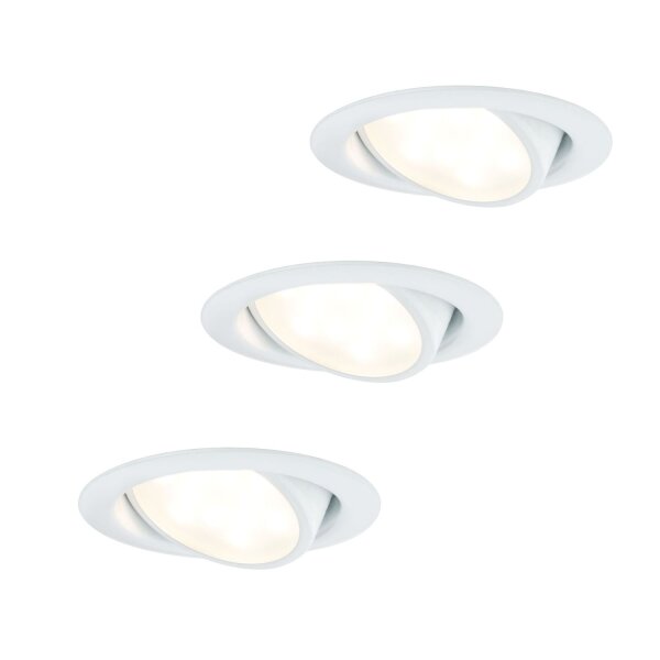 Paulmann Möbel Einbauleuchten Set LED schwenkbar 3x4,2W 13VA 230/350mA Weiß/Metall