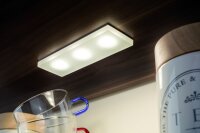 Paulmann Möbel Einbauleuchten Set Fleecy LED eckig 3x3,6W 4000K 9VA 230/12V 150x50mm Satin/Acryl