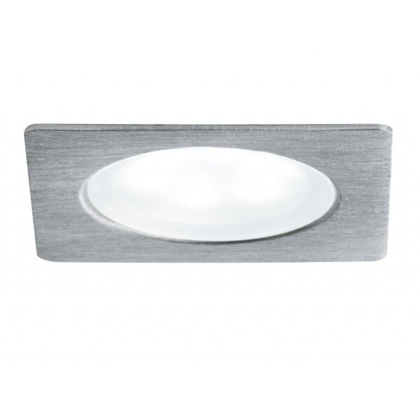 Paulmann Möbel Einbauleuchten Set Mini eckig LED 5x0,4W 6500K 3,6VA 230/12V 35x35mm Eisen gebürstet/Metall