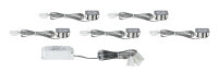 Paulmann Möbel Einbauleuchten Set Mini eckig LED 5x0,4W 6500K 3,6VA 230/12V 35x35mm Eisen gebürstet/Metall