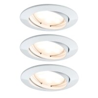 3x  Paulmann SmartHome Bluetooth Goal Einbauleuchten Set LED 3x5,8W dimmbar schwenkbar 230/24V 51mm Weiß m/Alu Zink