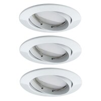 3x  Paulmann SmartHome Bluetooth Goal Einbauleuchten Set LED 3x5,8W dimmbar schwenkbar 230/24V 51mm Weiß m/Alu Zink