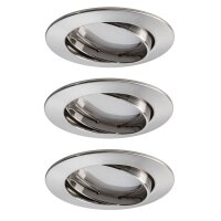 3x Paulmann SmartHome Bluetooth Goal Einbauleuchten Set LED 3x5,8W dimmbar schwenkbar 230/24V 51mm Eisen gebürstet/Alu Zink