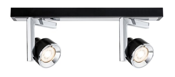 Paulmann Spotlight Turn max 2x10W GU10 Schwarz/Chrom 230V Metall/Kusnststoff