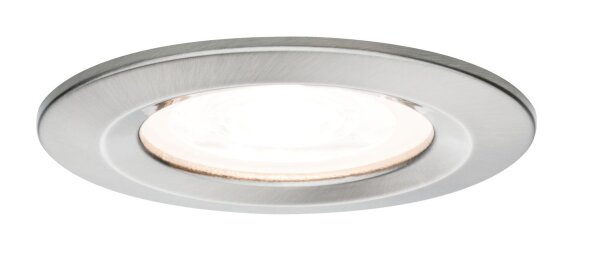 Paulmann Premium Einbauleuchten Set Nova rund dimmbar LED 3x7W 230V GU10 51mm Eisen gebürstet/Alu Zink