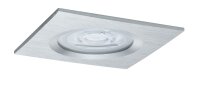 Paulmann Premium Einbauleuchten Set Nova eckig dimmbar LED 3x7W 230V GU10 51mm Alu gedreht/Alu Zink