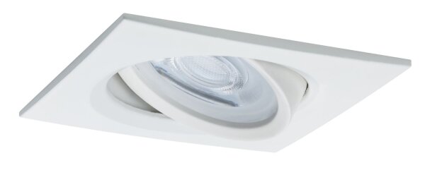 Paulmann Premium Einbauleuchten Set Nova eckig schwenkbar dimmbar LED 1x7W 230V GU10 51mm Weiß m/Alu Zink