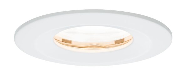 Paulmann Premium Einbauleuchten Set Nova rund dimmbar LED IP65 1x7W 230V GU10 51mm Weiß matt/Alu Zink
