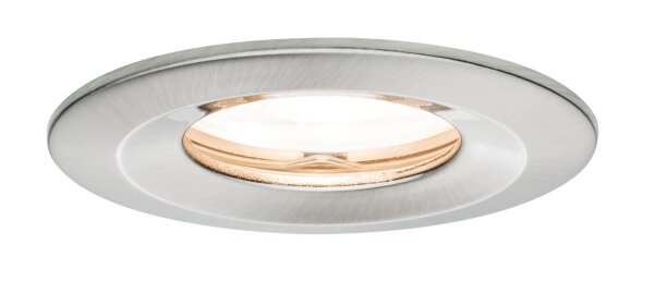 Paulmann Premium Einbauleuchten Set Nova rund dimmbar LED IP65 1x7W 230V GU10 51mm Eisen gebürstet/Alu Zink