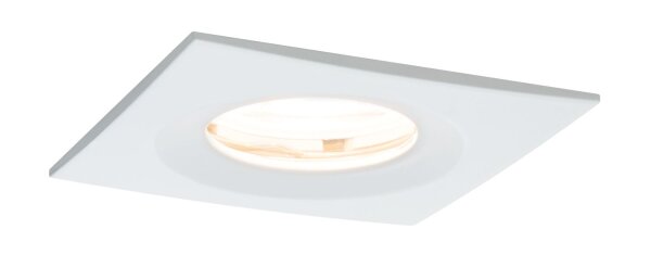 Paulmann Premium Einbauleuchten Set Nova eckig dimmbar LED IP65 1x7W 230V GU10 51mm Weiß matt/Alu Zink