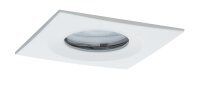 Paulmann Premium Einbauleuchten Set Nova eckig dimmbar LED IP65 1x7W 230V GU10 51mm Weiß matt/Alu Zink