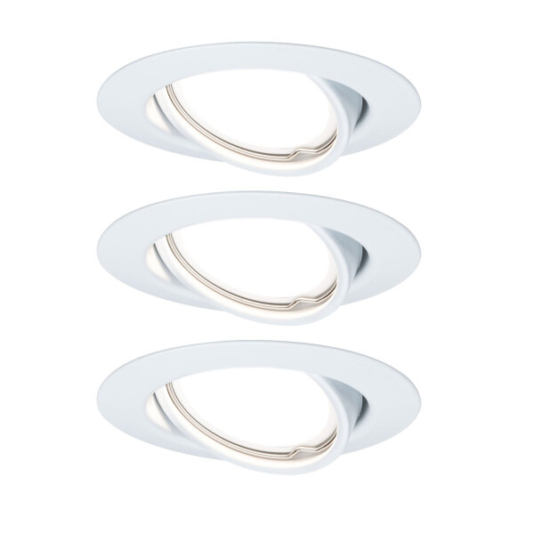 Paulmann Einbauleuchten Set LED schwenkbar 3x4,5W 230V GU10 51mm Weiß matt/Metall