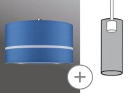Paulmann URail Schirm Lampenschirm Tessa max. 50W Blau Stoff Stoffschirm Streifen