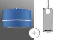 Paulmann URail Schirm Lampenschirm Tessa max. 50W Blau Stoff Stoffschirm Streifen