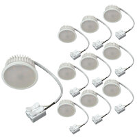 10er Set Einbauleuchtenn 5W 3000K 230V 400 lumen Chrom inkl. austauschbare LED Modul geringe Einbautiefe