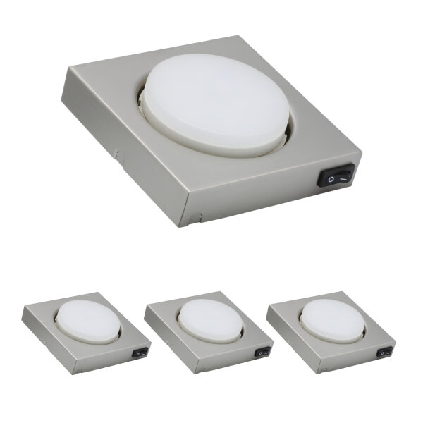 MILI 3er Set Aufbauleuchte 9W GX53 4000K Tageslicht 230V 520 lumen Eisen gebürstet