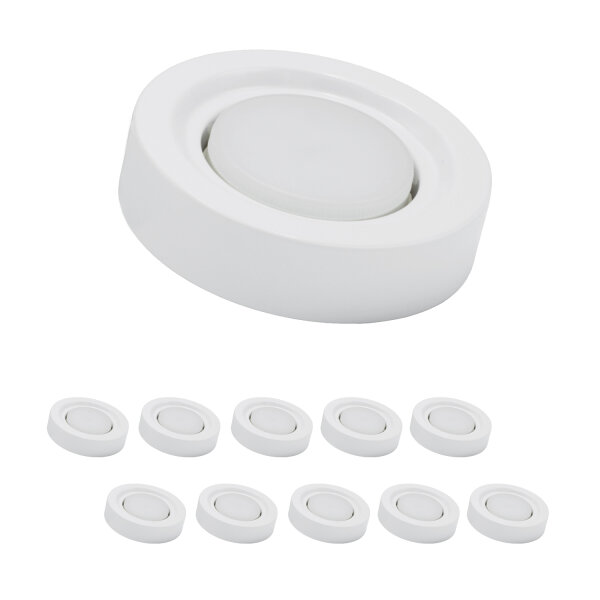 MILI 10er Set Aufbauleuchte 7W GX53 4000K Tageslicht 230V 520 lumen Weiß