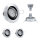 10er Set MILI Einbauleuchtenn 8W GU10 2700K Warmweiss 230V 430 lumen Alu / Schwarz