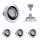 10er Set MILI Einbauleuchtenn 8W GU10 2700K Warmweiss 230V 430 lumen Alu / Schwarz