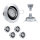 10er Set MILI Einbauleuchtenn 8W GU10 2700K Warmweiss 230V 430 lumen Alu / Schwarz