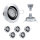 10er Set MILI Einbauleuchtenn 8W GU10 2700K Warmweiss 230V 430 lumen Alu / Schwarz