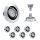10er Set MILI Einbauleuchtenn 8W GU10 2700K Warmweiss 230V 430 lumen Alu / Schwarz