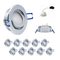 10 x LED Modul und Einbauleuchten in Alu gebürstet...