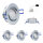 10 x LED Modul und Einbauleuchten in Alu gebürstet MR16 50mm Warmweiß 3000K Satiniert 120° Raumlicht 400 Lumen 5W = 40W - geringe Einbautiefe