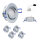 10 x LED Modul und Einbauleuchten in Alu gebürstet MR16 50mm Warmweiß 3000K Satiniert 120° Raumlicht 400 Lumen 5W = 40W - geringe Einbautiefe