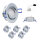 10 x LED Modul und Einbauleuchten in Alu gebürstet MR16 50mm Warmweiß 3000K Satiniert 120° Raumlicht 400 Lumen 5W = 40W - geringe Einbautiefe