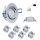 10 x LED Modul und Einbauleuchten in Alu gebürstet MR16 50mm Warmweiß 3000K Satiniert 120° Raumlicht 400 Lumen 5W = 40W - geringe Einbautiefe
