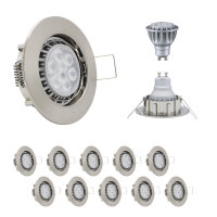 10er Set MILI Einbauleuchtenn 8W GU10 2700K Warmweiss...