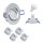 MILI 10er Set Einbauleuchtenn Mili 7W GU10 3000K Warmweiss dimmbar 230V 520 lumen Alu gebürstet