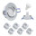 MILI 10er Set Einbauleuchtenn Mili 7W GU10 3000K Warmweiss dimmbar 230V 520 lumen Alu gebürstet