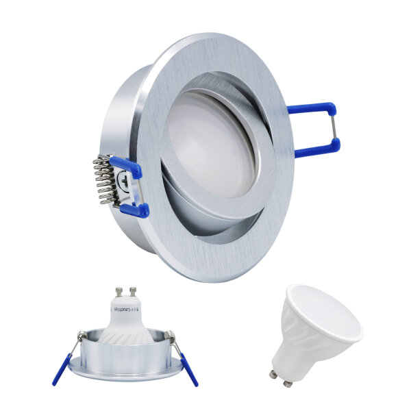 MILI Einbauleuchten 3W,5W,7W GU10 3000K - 4000K Warmweiss - Neutralweiss 230V 250 lumen bis 520 lumen Alu gebürstet