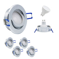 MILI Einbauleuchten 3W,5W,7W GU10 3000K - 4000K Warmweiss - Neutralweiss 230V 250 lumen bis 520 lumen Alu gebürstet