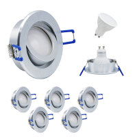 MILI Einbauleuchten 3W,5W,7W GU10 3000K - 4000K Warmweiss - Neutralweiss 230V 250 lumen bis 520 lumen Alu gebürstet
