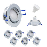 MILI Einbauleuchten 3W,5W,7W GU10 3000K - 4000K Warmweiss - Neutralweiss 230V 250 lumen bis 520 lumen Alu gebürstet