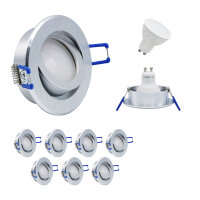 MILI Einbauleuchten 3W,5W,7W GU10 3000K - 4000K Warmweiss - Neutralweiss 230V 250 lumen bis 520 lumen Alu gebürstet