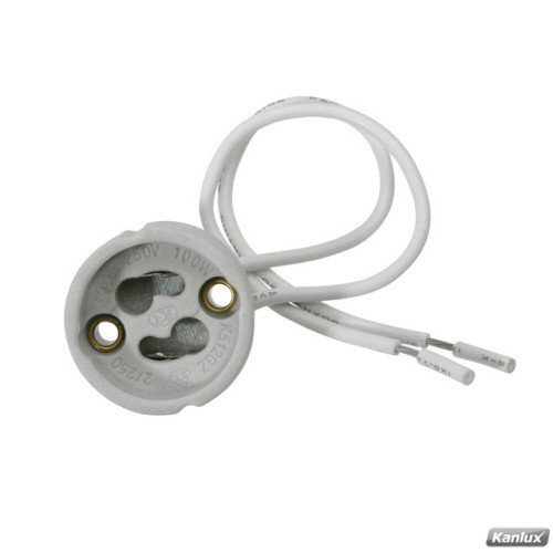 GU10 Sockel 230V, Fassung, Anschlussockel, Keramiksockel GU10 für 230 Volt mit Kabel (für LED oder Halogen)