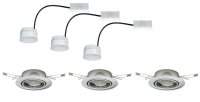 TIP Einbauleuchten Set rund schwenkbar LED 3-Stufen-dimmbar 3x4,8W 475 lumen 230V 51mm Eisen gebürstet/Metall