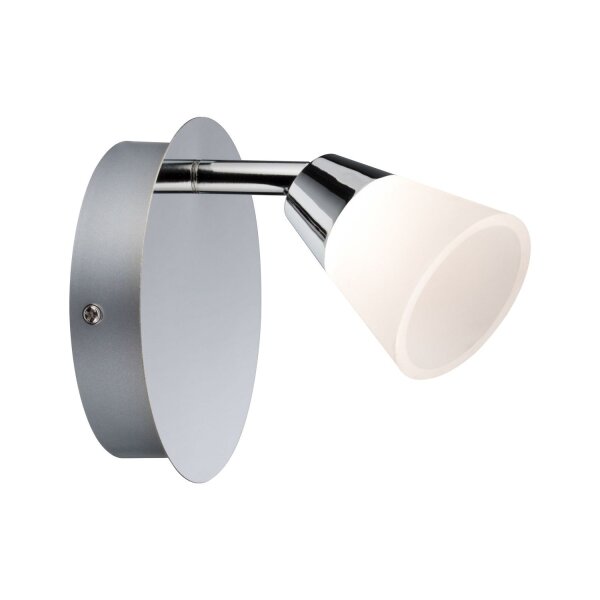 Paulmann 50078 Wandspot Lisboa Chrom Glas weiß satiniert 3,4W dimmbar RGBW 380Lm