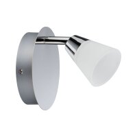 Paulmann 50078 Wandspot Lisboa Chrom Glas weiß satiniert 3,4W dimmbar RGBW 380Lm